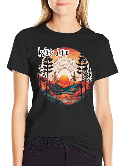 Wild Life Graphic Tee - Nature Scene T-Shirt