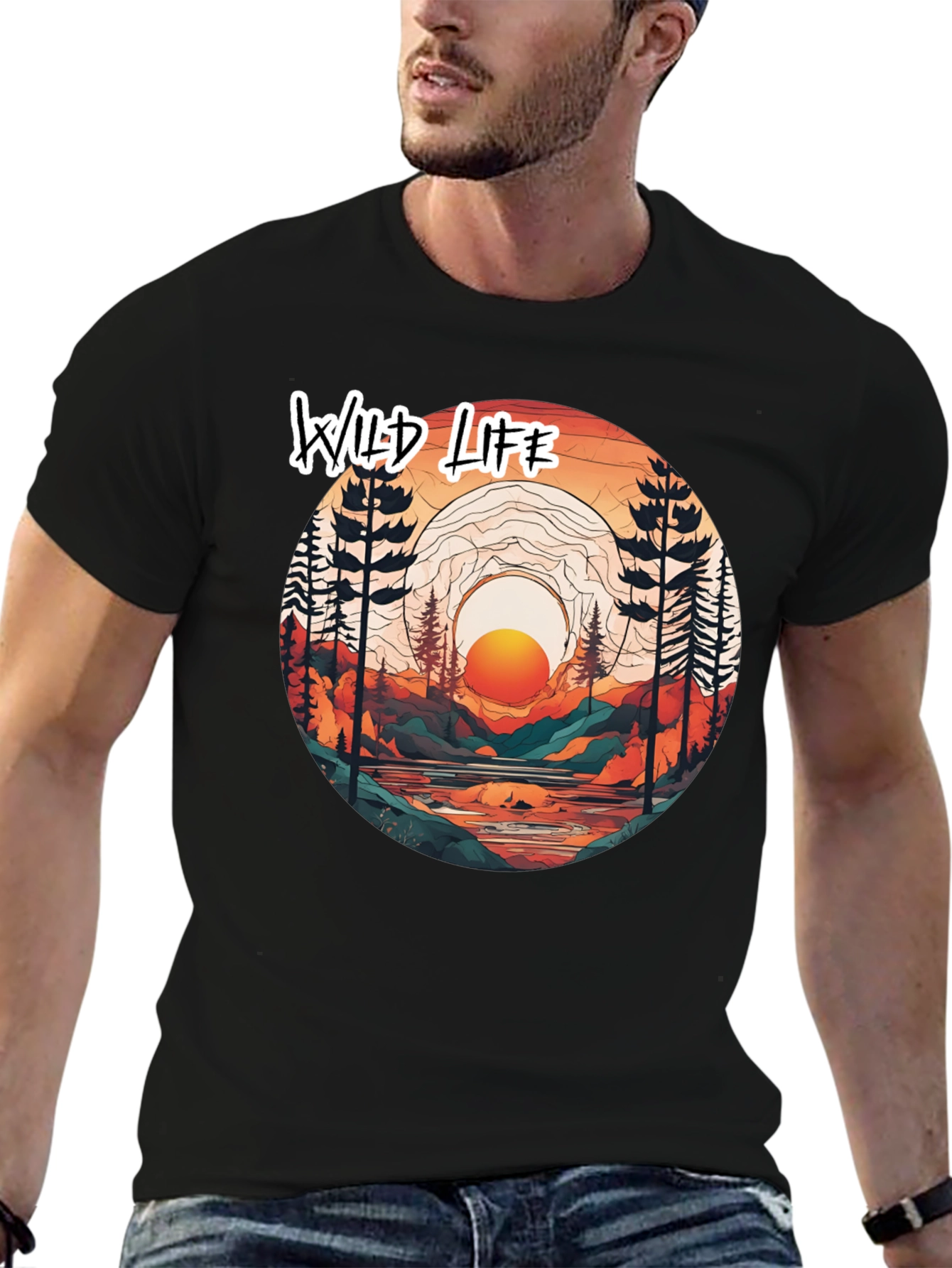 Wild Life Graphic Tee - Nature Scene T-Shirt