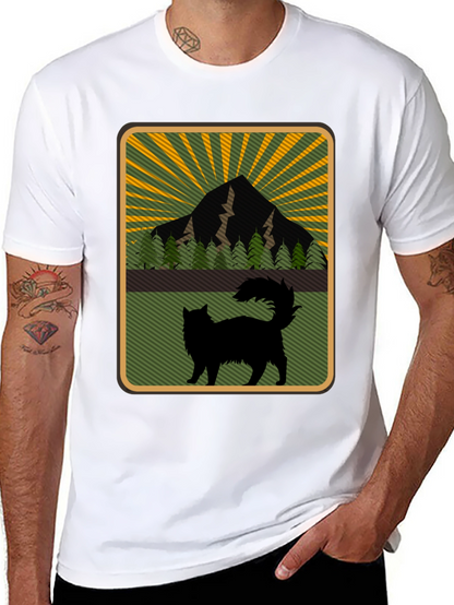 Mountain Cat Graphic Tee - Nature Lovers Shirt