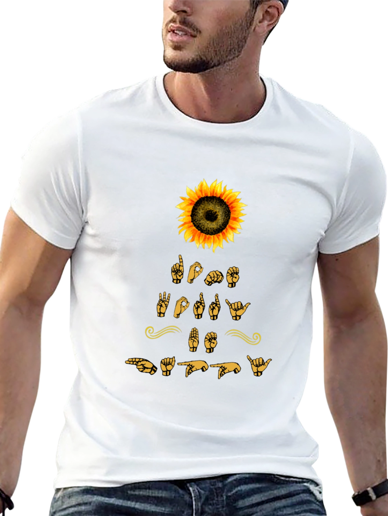 Sunflower ASL T-Shirt - Love Deaf Sign Language Shirt