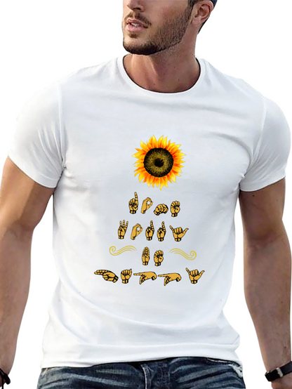 Sunflower ASL T-Shirt - Love Deaf Sign Language Shirt