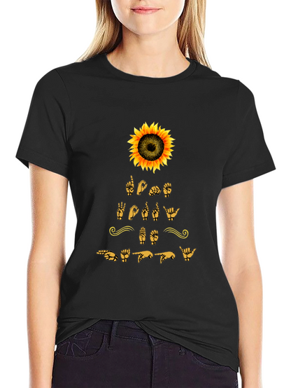 Sunflower ASL T-Shirt - Love Deaf Sign Language Shirt