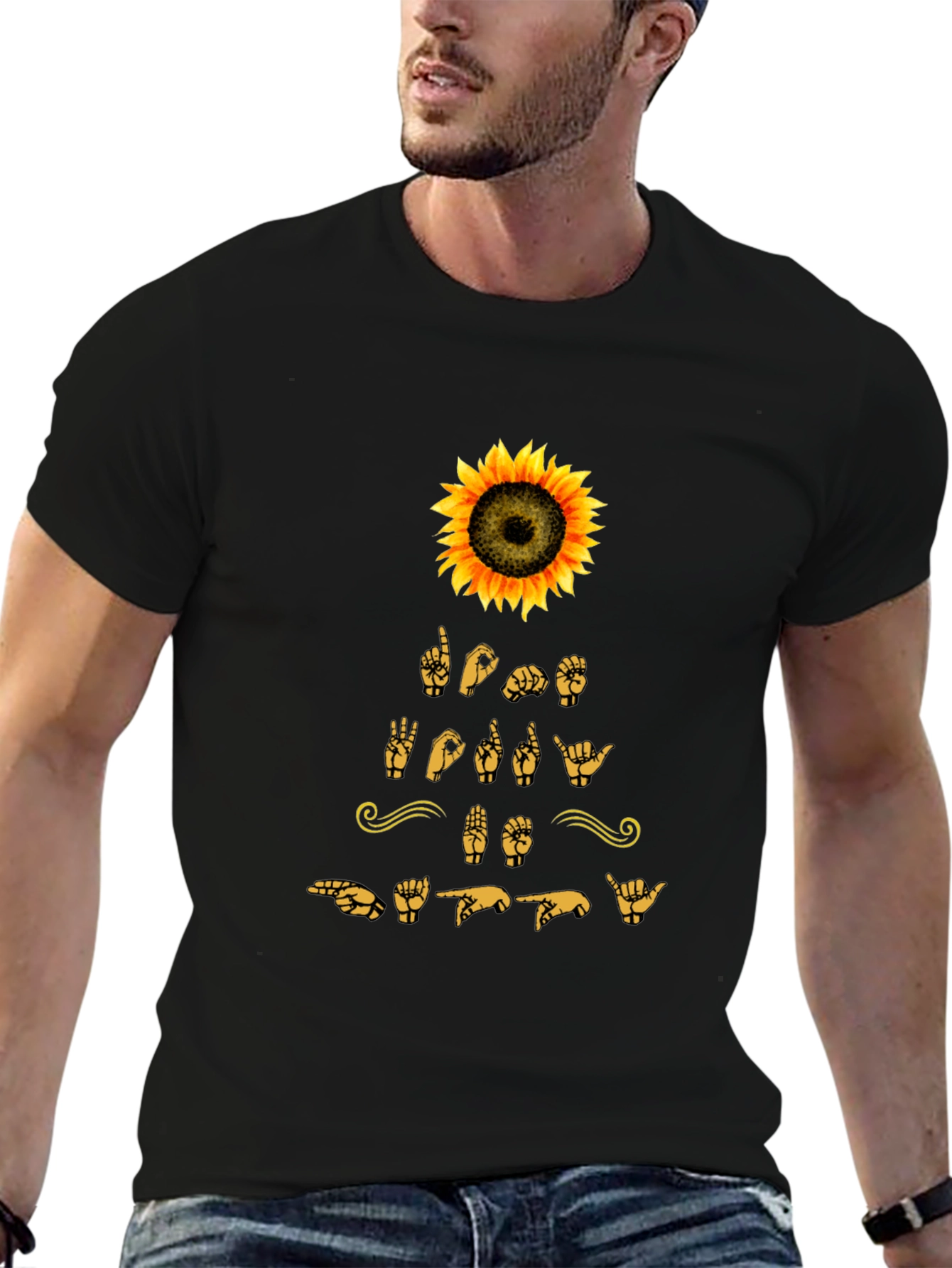 Sunflower ASL T-Shirt - Love Deaf Sign Language Shirt