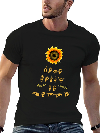 Sunflower ASL T-Shirt - Love Deaf Sign Language Shirt