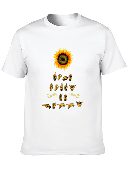 Sunflower ASL T-Shirt - Love Deaf Sign Language Shirt