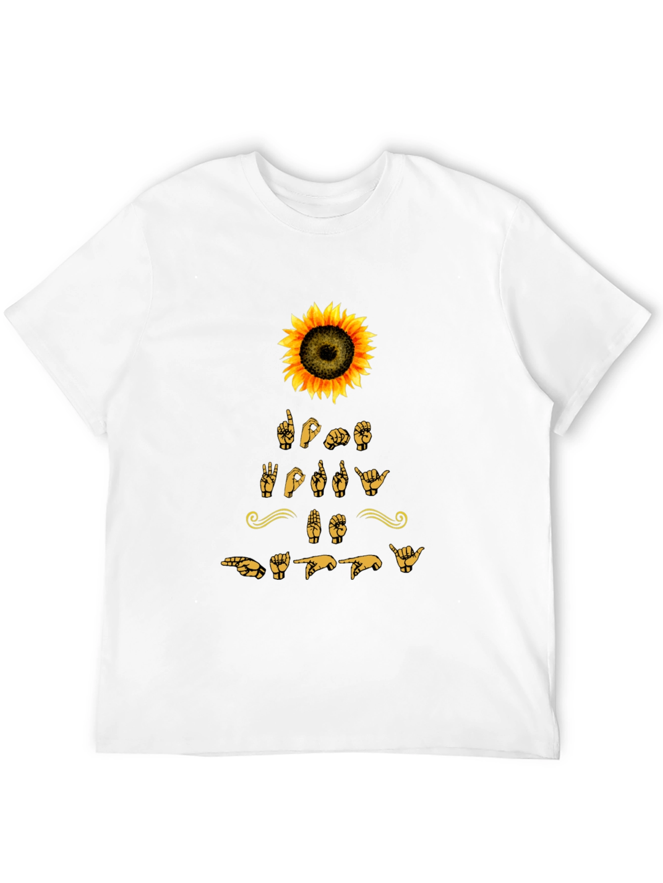 Sunflower ASL T-Shirt - Love Deaf Sign Language Shirt