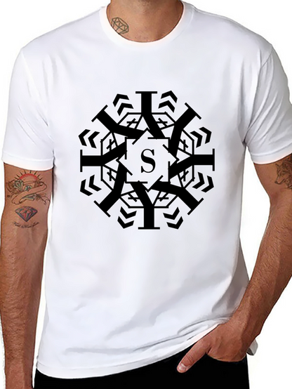 Modern Geometric S Black Graphic Tee