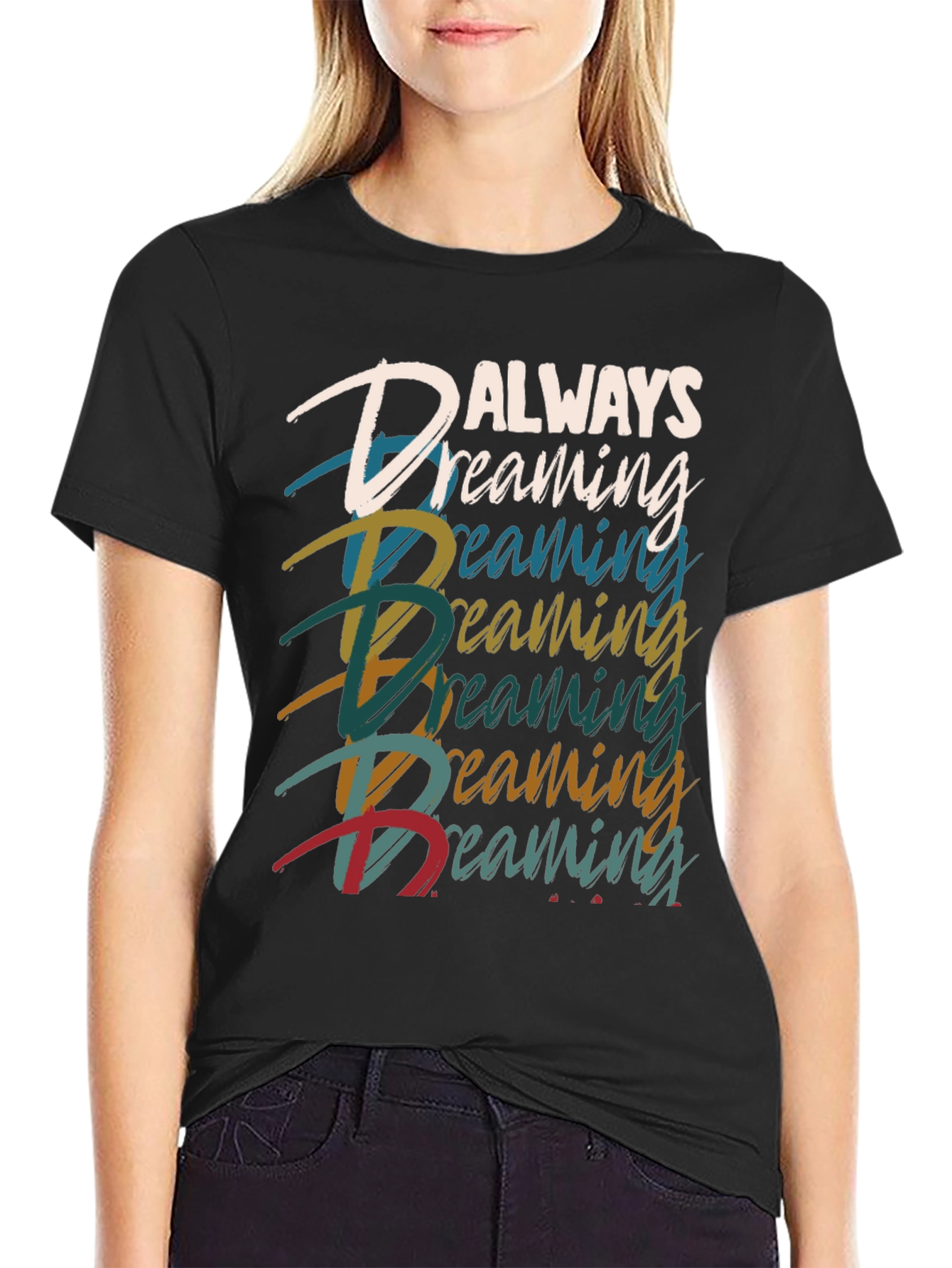 Always Dreaming Graphic Tee - Black Casual T-Shirt
