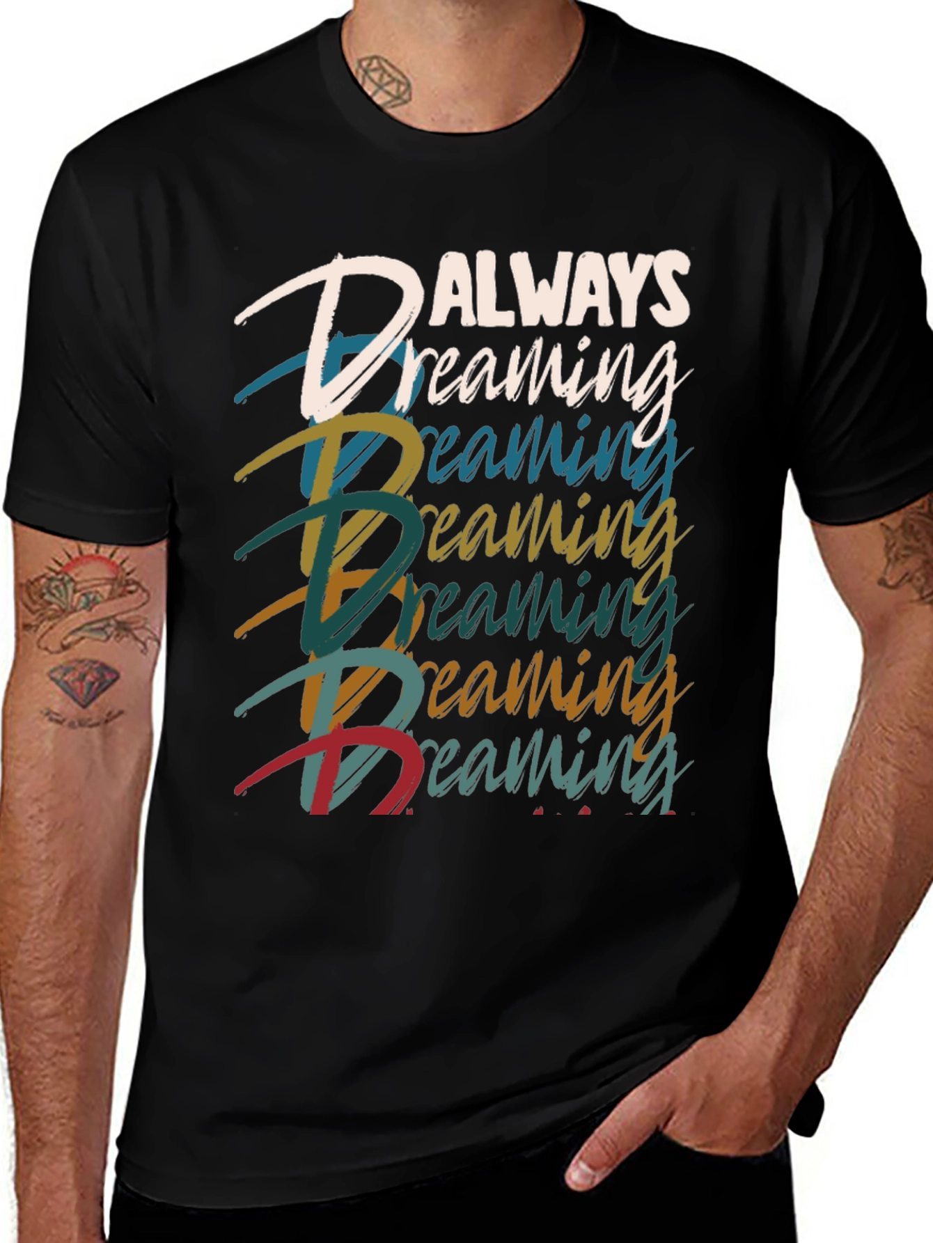 Always Dreaming Graphic Tee - Black Casual T-Shirt