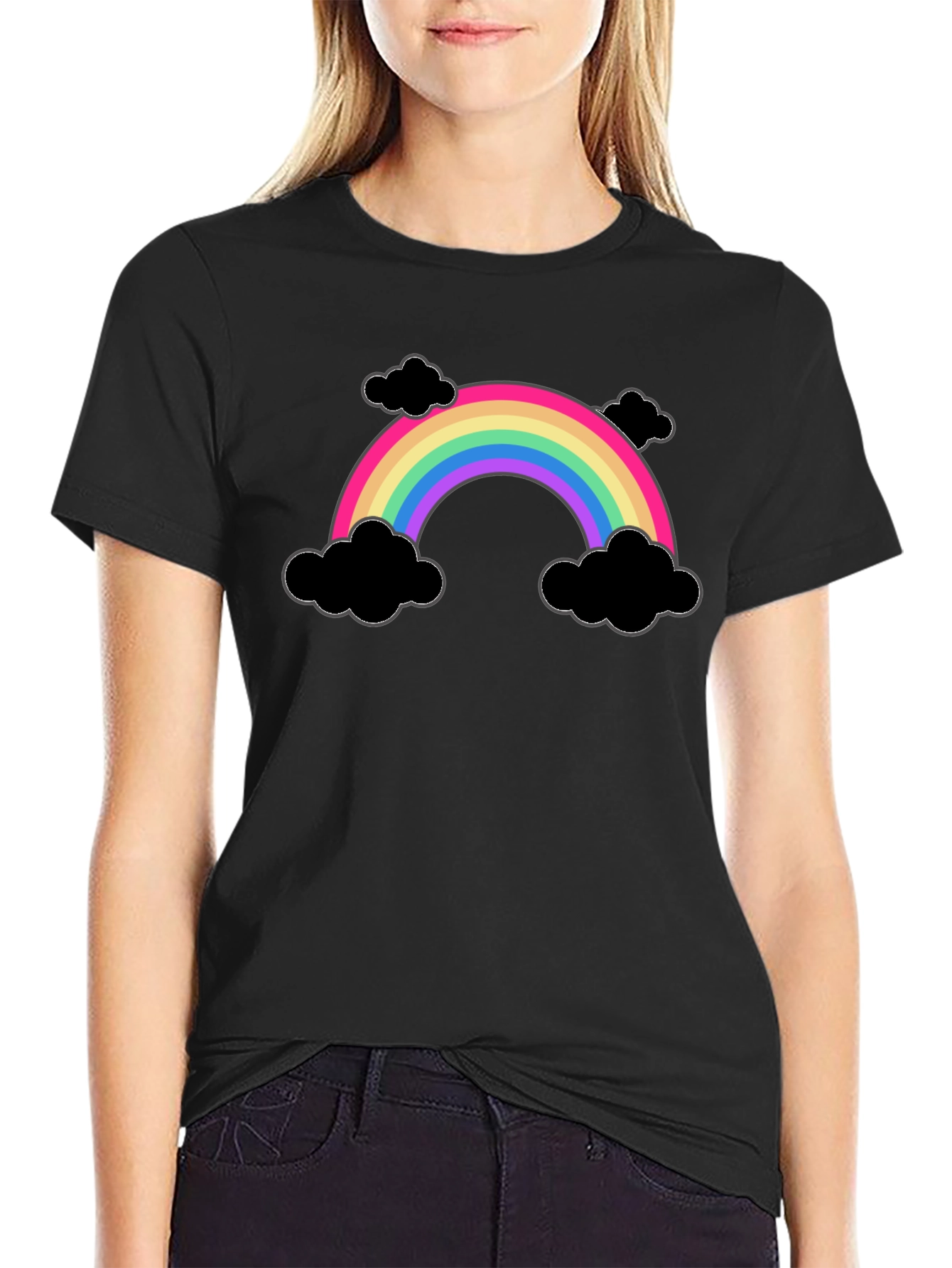 Rainbow and Clouds Graphic T-Shirt