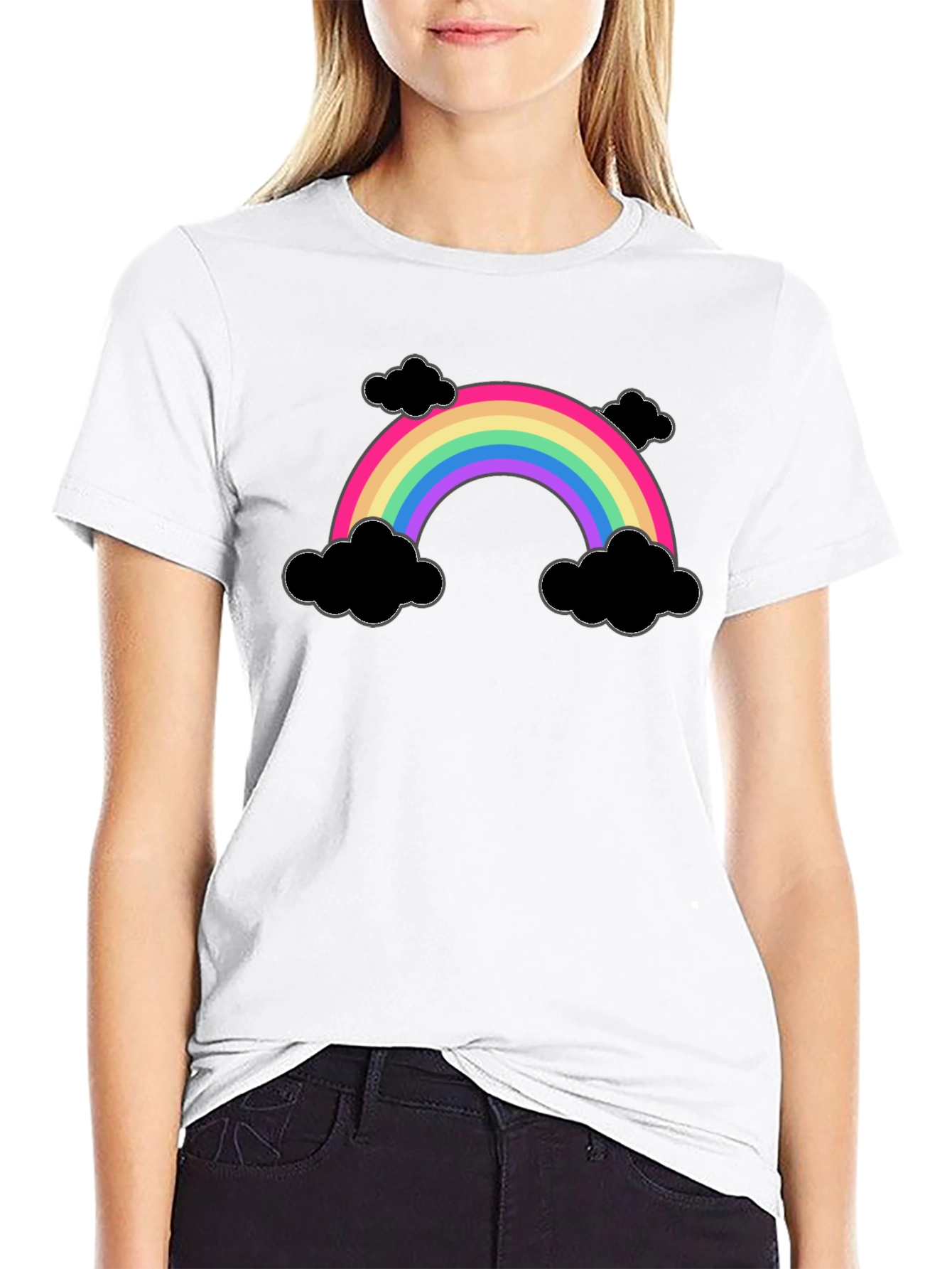 Rainbow and Clouds Graphic T-Shirt