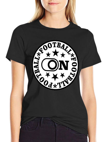 Football On Graphic Tee - Black