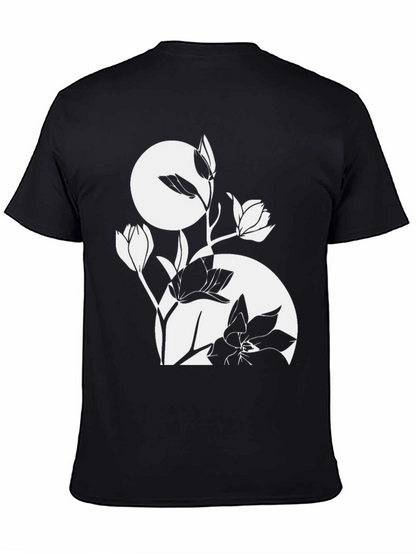 Floral Graphic Tee - Stylish Black T-Shirt