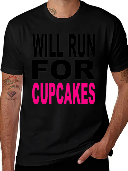 Will Run for Cupcakes Black T-Shirt