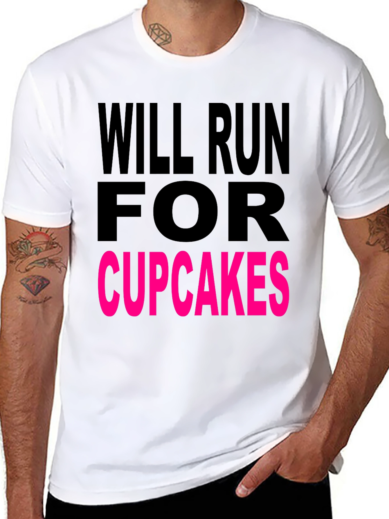 Will Run for Cupcakes Black T-Shirt