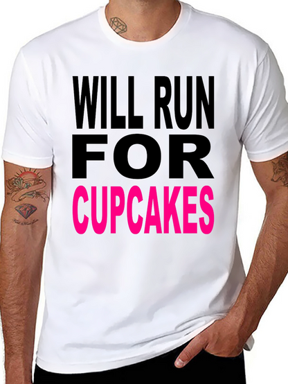 Will Run for Cupcakes Black T-Shirt