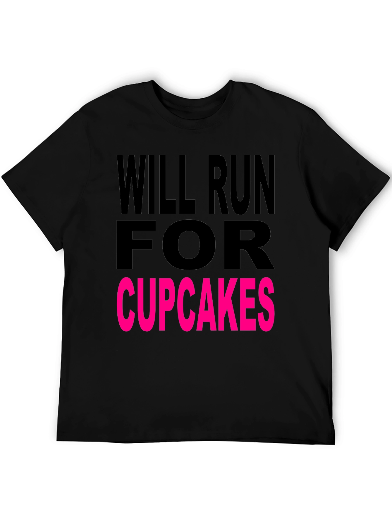 Will Run for Cupcakes Black T-Shirt