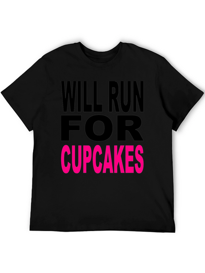 Will Run for Cupcakes Black T-Shirt