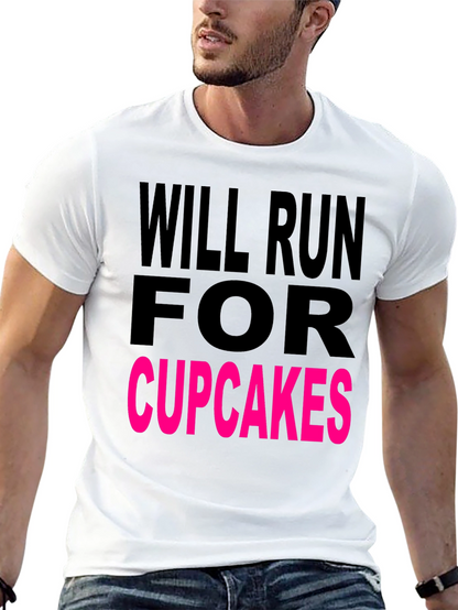 Will Run for Cupcakes Black T-Shirt