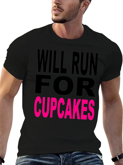 Will Run for Cupcakes Black T-Shirt