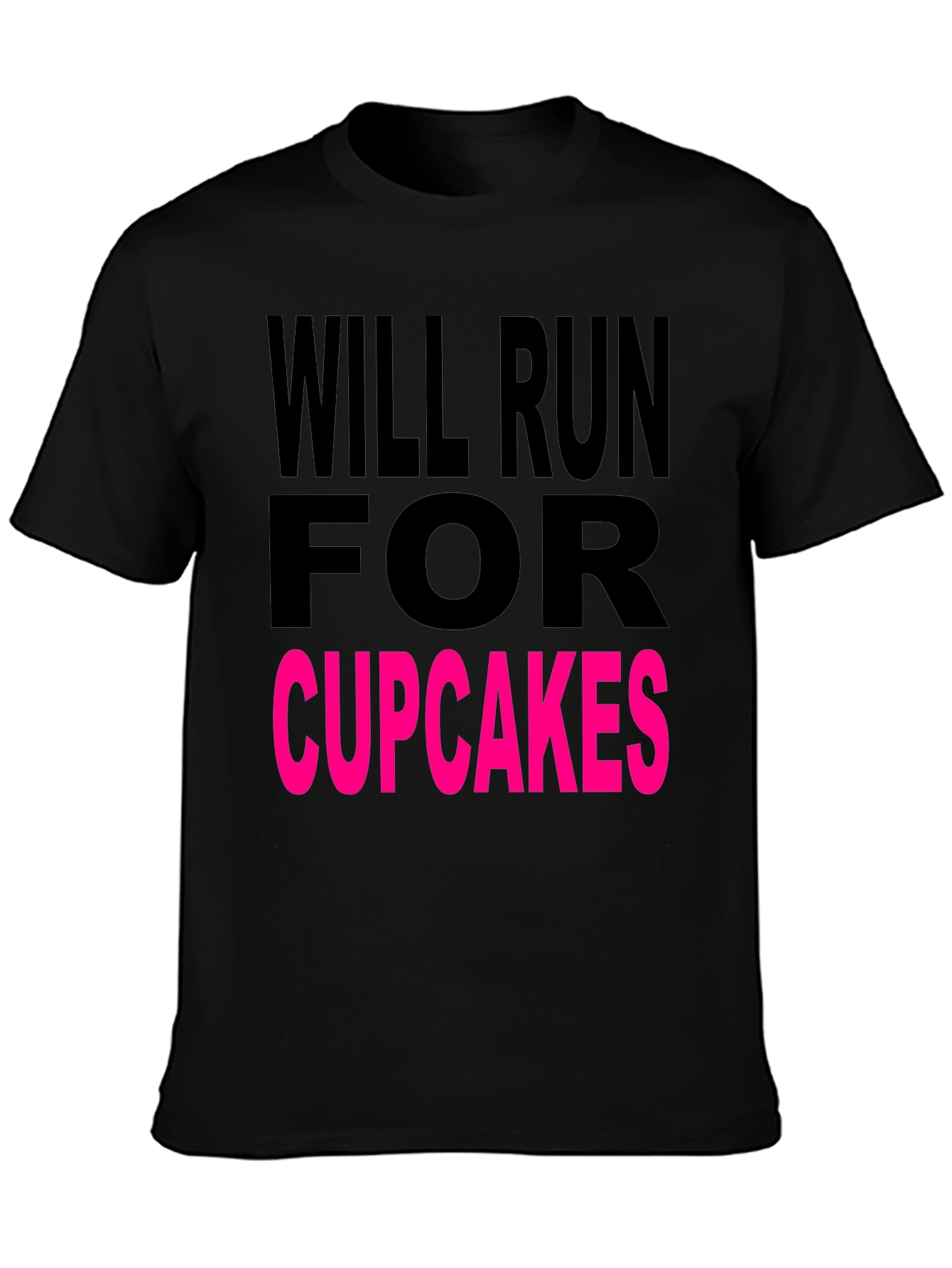 Will Run for Cupcakes Black T-Shirt