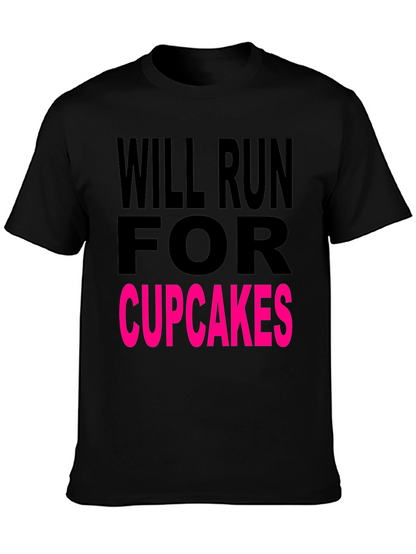 Will Run for Cupcakes Black T-Shirt
