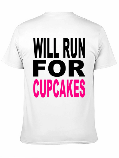 Will Run for Cupcakes Black T-Shirt