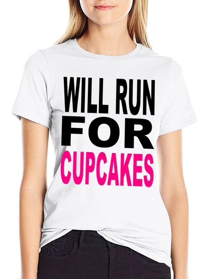 Will Run for Cupcakes Black T-Shirt