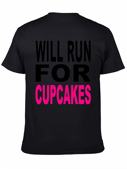Will Run for Cupcakes Black T-Shirt