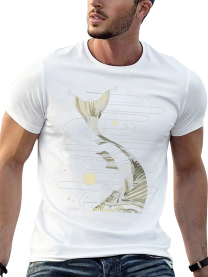 Koi Fish Tail Graphic Tee - Black