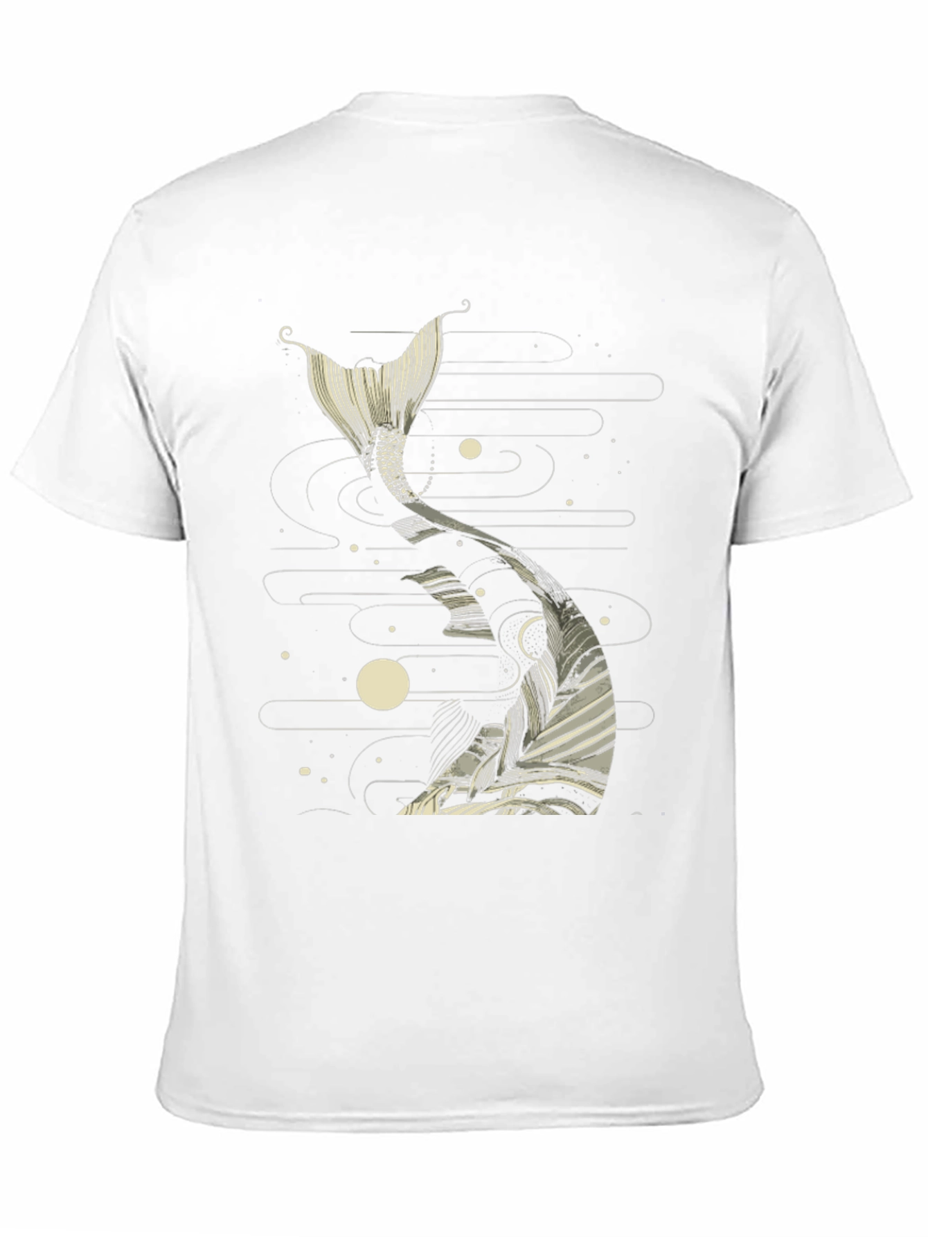 Koi Fish Tail Graphic Tee - Black