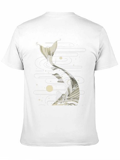 Koi Fish Tail Graphic Tee - Black