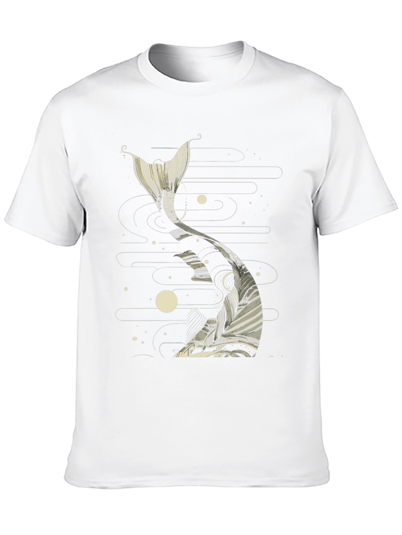 Koi Fish Tail Graphic Tee - Black