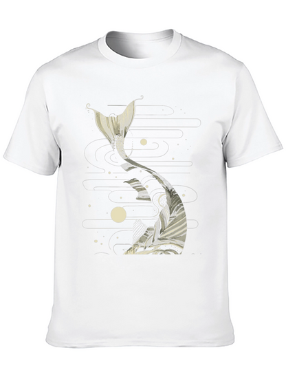 Koi Fish Tail Graphic Tee - Black