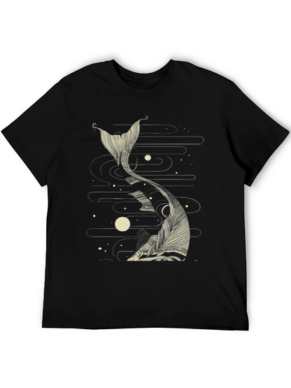 Koi Fish Tail Graphic Tee - Black