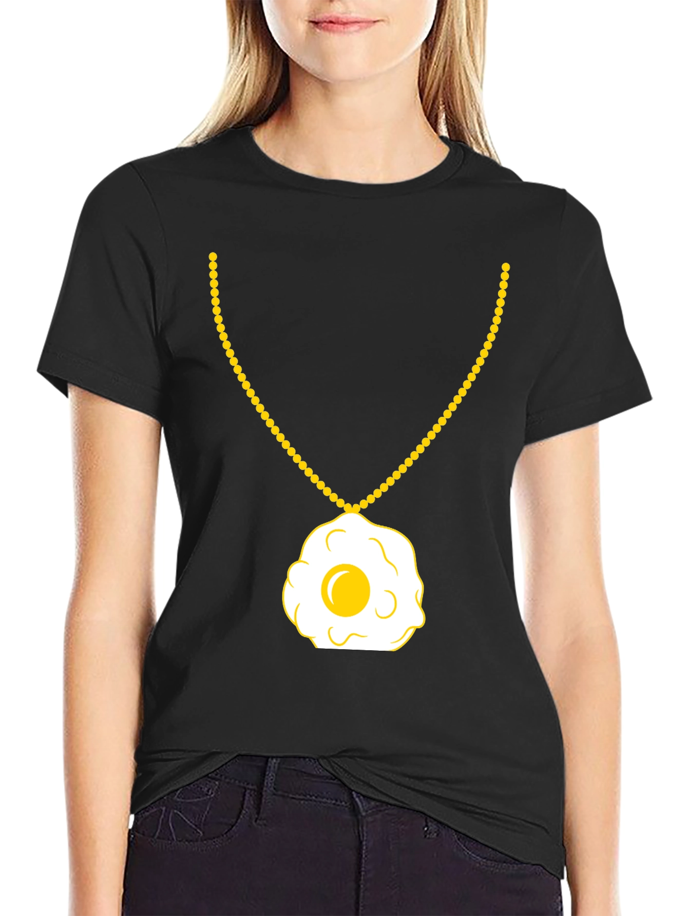 Egg Necklace T-Shirt - Sunny Side Up Style