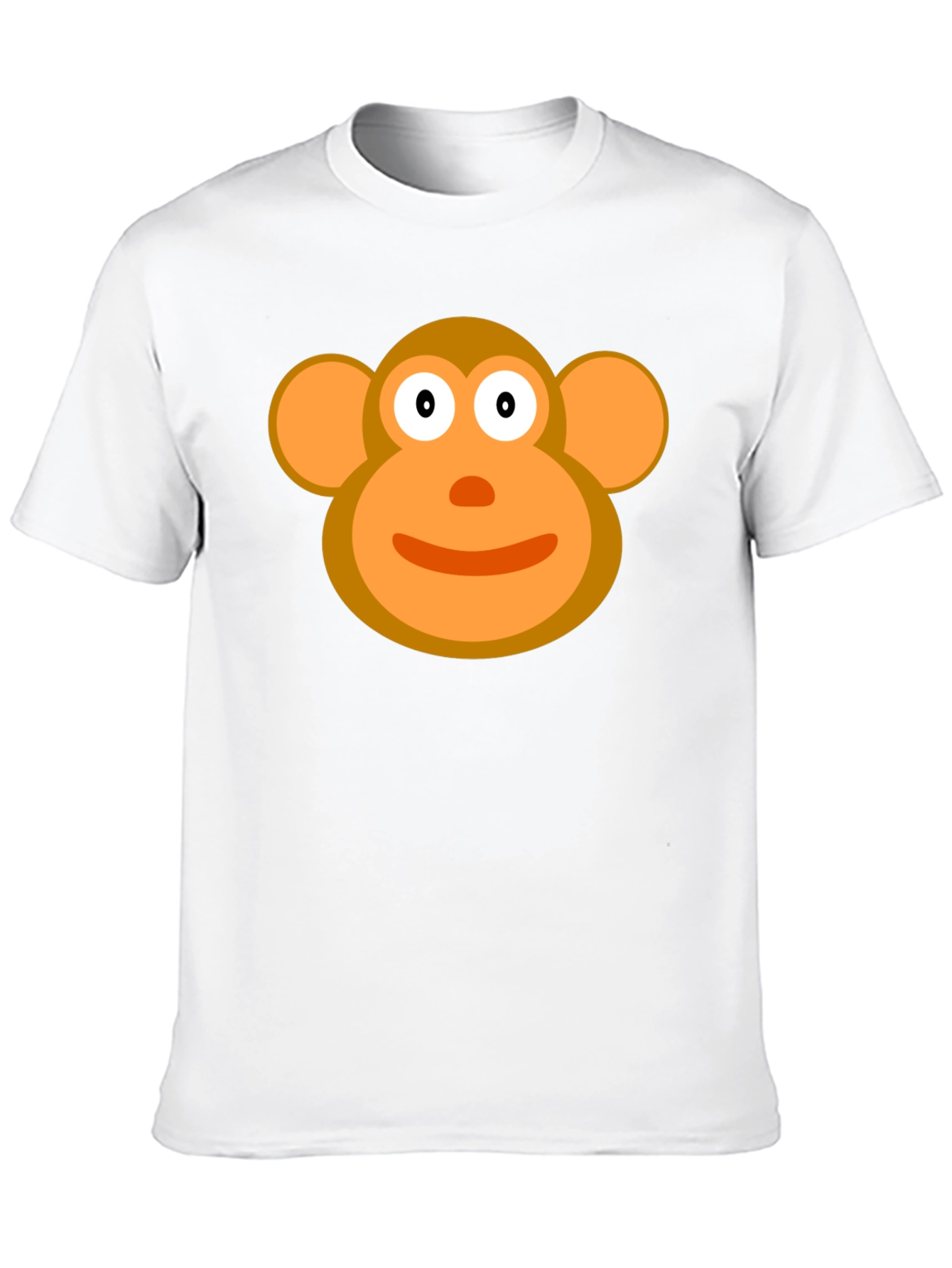 Cartoon Monkey Face Black T-Shirt