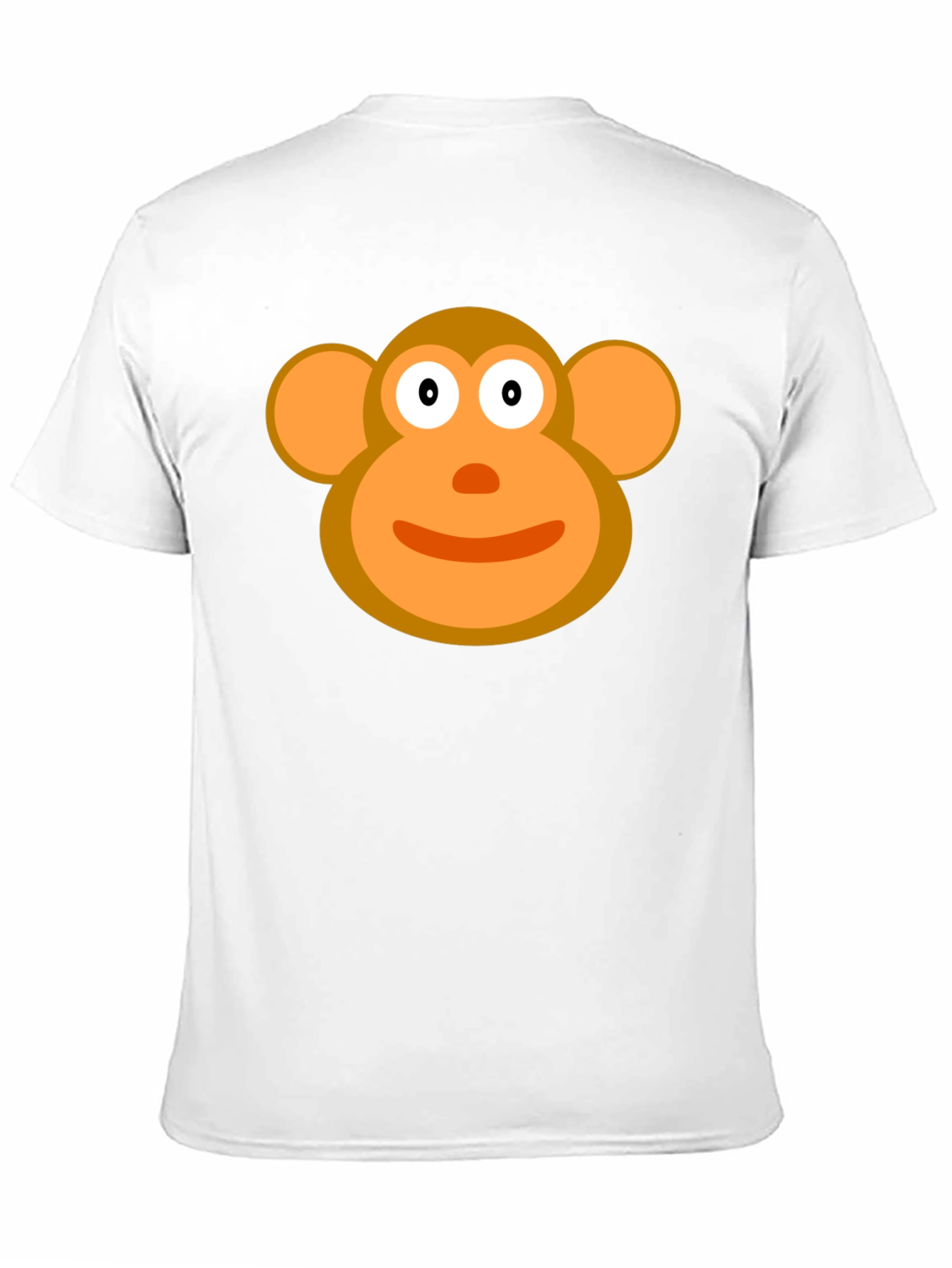 Cartoon Monkey Face Black T-Shirt