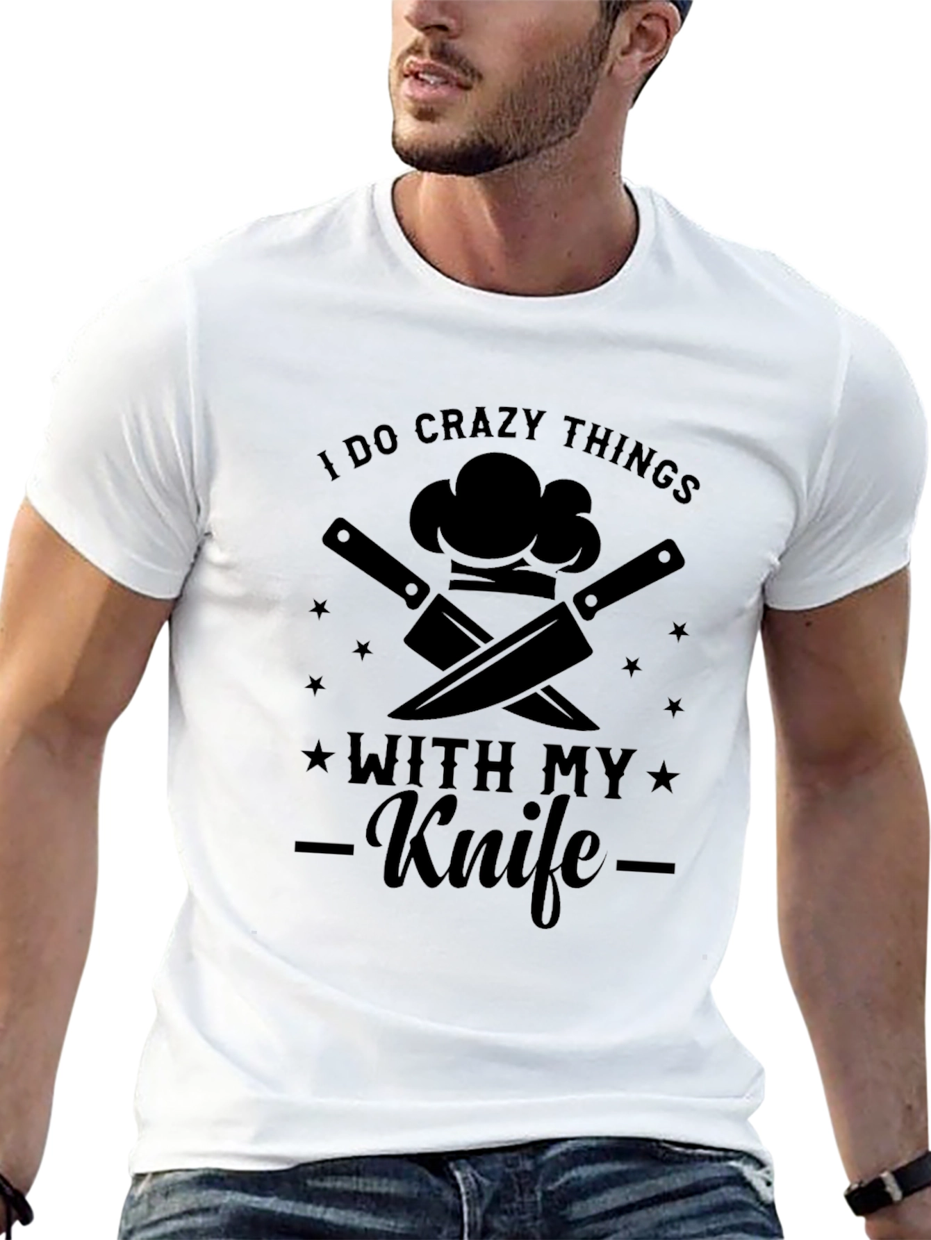 Crazy Things Chef Knife Black T-Shirt