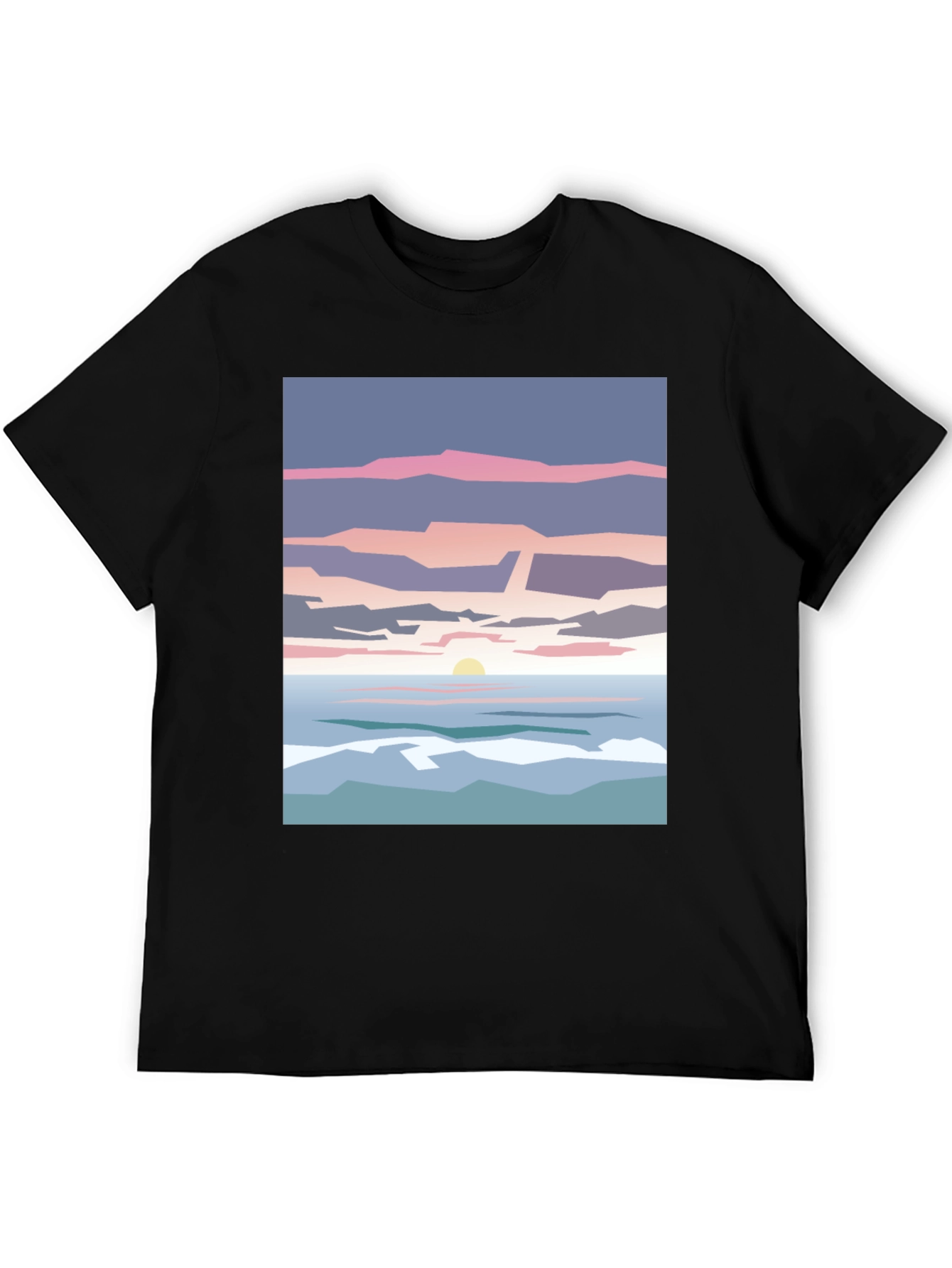 Abstract Sunset T-Shirt - Artistic Beach Design