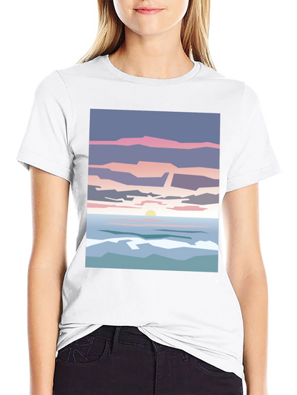 Abstract Sunset T-Shirt - Artistic Beach Design