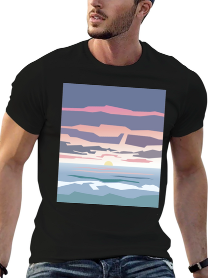 Abstract Sunset T-Shirt - Artistic Beach Design