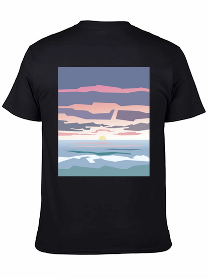 Abstract Sunset T-Shirt - Artistic Beach Design