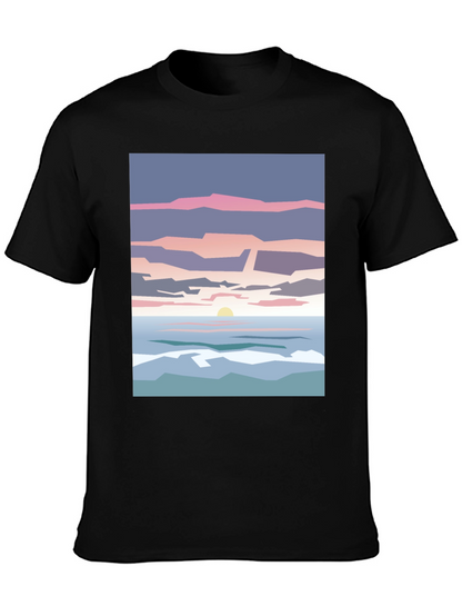 Abstract Sunset T-Shirt - Artistic Beach Design