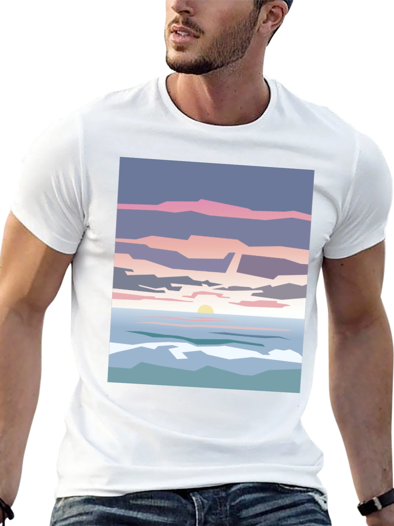Abstract Sunset T-Shirt - Artistic Beach Design