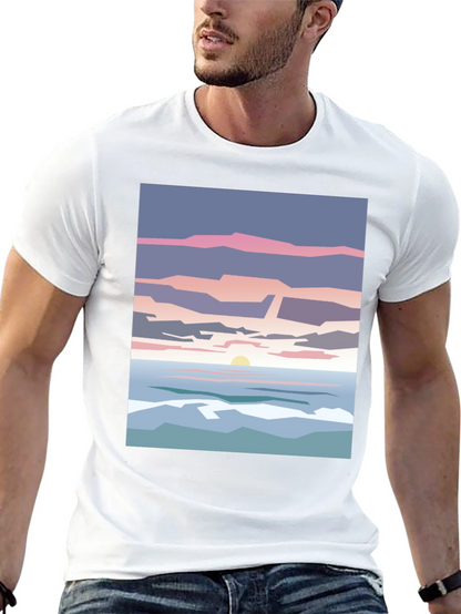 Abstract Sunset T-Shirt - Artistic Beach Design