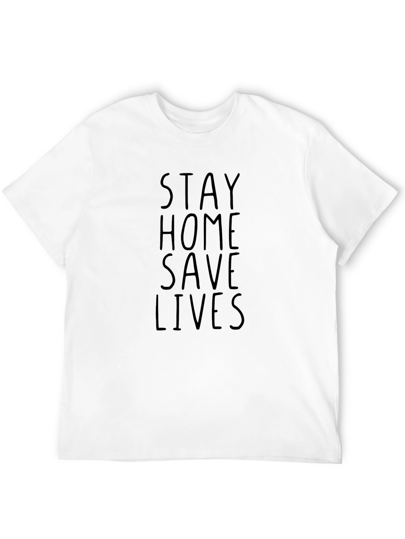 Stay Home Save Lives Graphic T-Shirt - Black