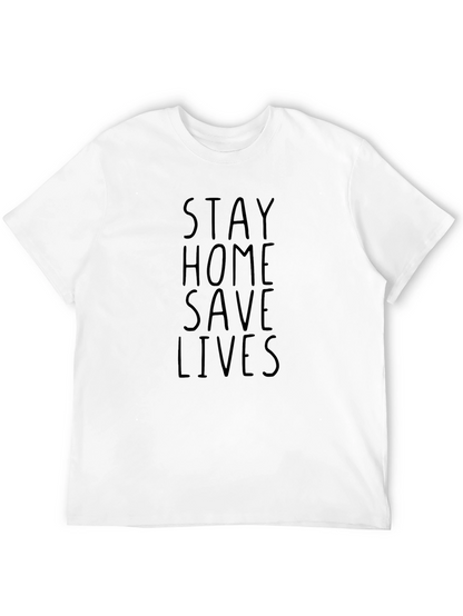 Stay Home Save Lives Graphic T-Shirt - Black