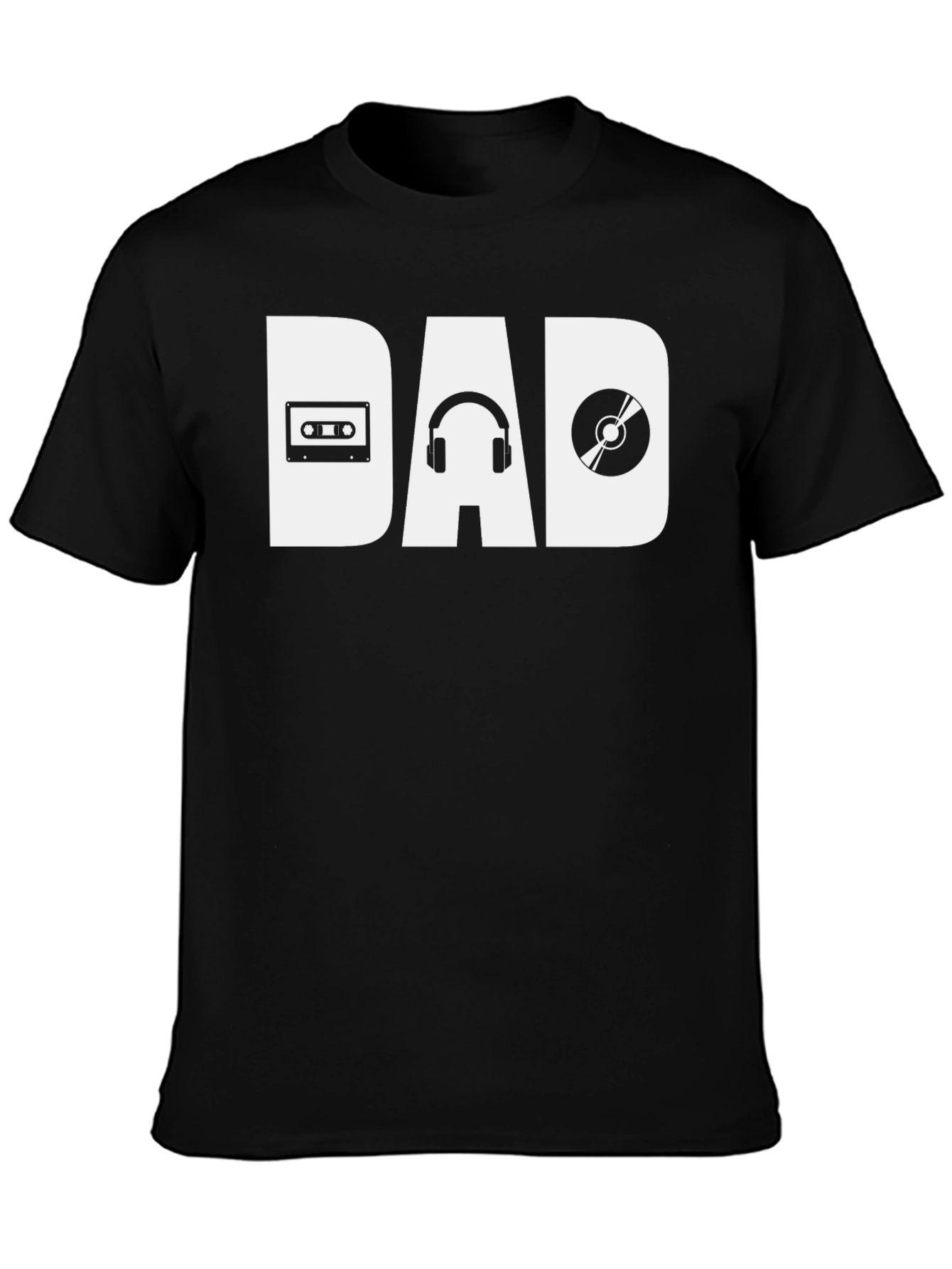 Music Dad T-Shirt - Cassette Headphones Vinyl