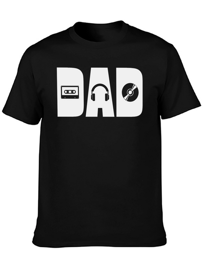 Music Dad T-Shirt - Cassette Headphones Vinyl